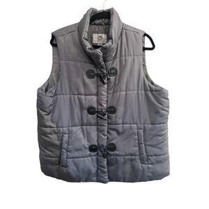 Inked & Faded Gray Puffer Vest XL Quilted Toggle Clasp Vest Winter #4149